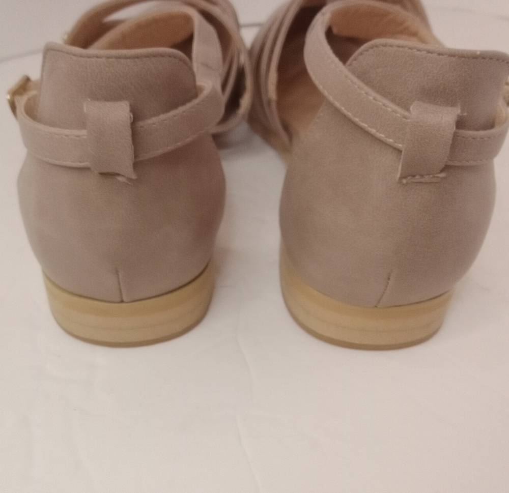 Journee Collection Taupe Pointed Toe Slingback Sandals - Picture 3 of 7